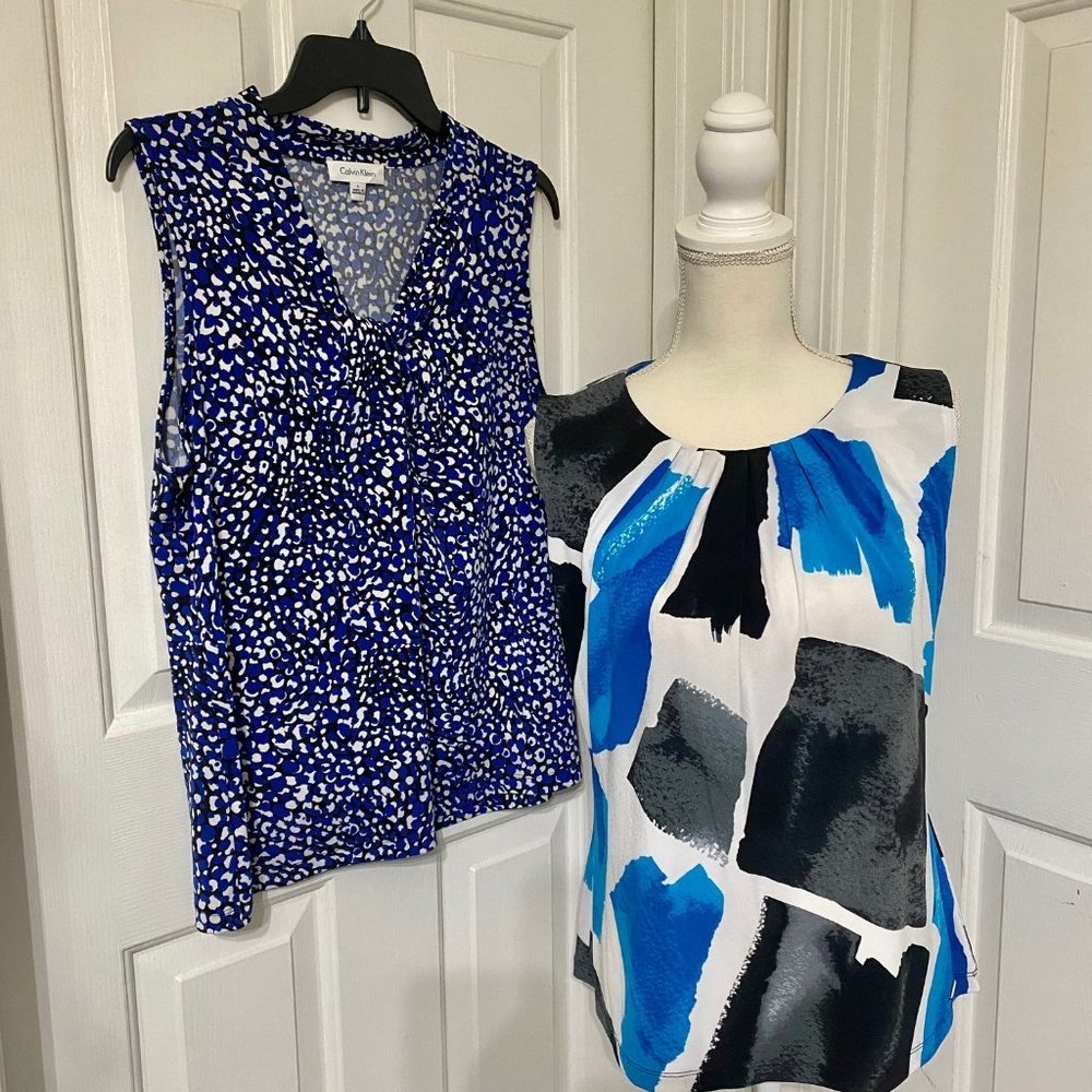 Bundle of 2 Calvin Klein Lg Blouses Sleeveless